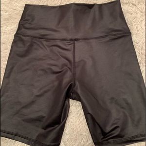 Aerie high waisted bicycle shorts faux leather